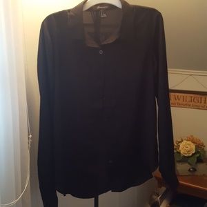 Forever 21 sheer black blouse